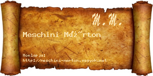 Meschini Márton névjegykártya
